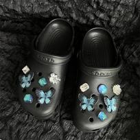 Cave Shoes DIY Accessories, Ink Wash, Acrylic, Butterfly Tassel Flower, Rhinestone, Detachable Shoe Buckle, Shoe Flower Accessories, Accessories