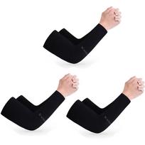 3 poros vėsinančio šilko audinio rankų apsaugų, kvėpuojančios, apsaugančios nuo saulės rankovės, skirtos unisex lauko dviračių sportui, bėgimui, žvejybai ir vairavimui. Vėsios.