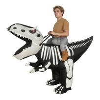Raudonų akių šonkauliai Tyrannosaurus Rex pripučiamas kostiumas, suaugusiems 150-190cm juoda