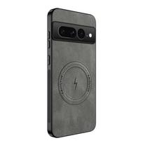 Prabangus magnetinis odinis dėklas su žaibo efektu Google Pixel 7 Pro telefonui, apsaugantis nuo smūgių Google Pixel 7 Pro pilka spalva