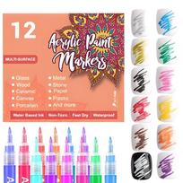 3D 0.7MM Quick Dry Essentials Nail Art Pens Set Spring Summer for Nail Art Design Acrylic Paint Makers Drawing Point Liner Pen Dotting Tools 12 colors