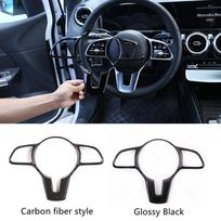 Automobilio vairo rėmo apdailos dangtis skirtas Mercedes Benz ABCEG klasė CLA CLS GLC GLE GLS GLB W213 W205 W177 W167 W247 W463 Glossy Black