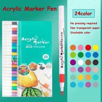 12-80 Colors Acrylic Paint Pens Markers Set Paint Art Marker Soft Tip Pen for Children Stone Paint Ceramic Glass Fabric Painting