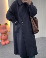 New loose double-sided cashmere coat elegant and lazy woolen coat long cashmere coat S juoda