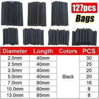 127/530Pcs 2:1 Shrink Ratio Cable Sleeve Thermoresistant Wire Shrinking Wrap  Electrical Connection 127Pcs/Bag