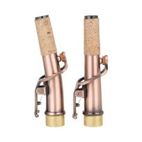2Pcs/pack Saxophone Neck Brass Cork Wood Straight Curved Saxophone Neck Sets for Soprano Saxophone, Red Antique Color 1
