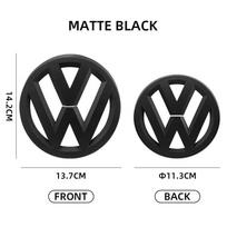 VOLKSWAGEN Automobiliui Blizgančio Juodo Priekinės Grotelės Ženkliukai Galinės Bagažinės Emblemos Dangteliai Lipdukas Logotipui VW Volkswagen GOLF 6 MK6 10-13 matinė juoda spalva