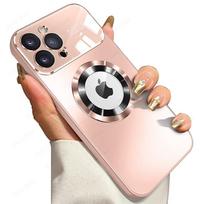 Glass Camera Lens Protector Phone Case For iPhone 16 15 14 13 12 11 Pro Max Plus For Magesafe Magnetic Wireless Charging Cover iPhone 14