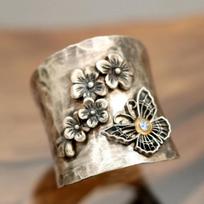 New Retro Dragonfly Ring Moonstone Magpie Bee Animal Flower Men's And Women's Luxurious Wedding Banquet Lovely Thai Jewelry 6