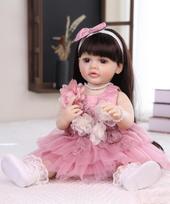 KEIUMI 55 cm Reborn Baby Doll Girl Silicone Vinyl Realistic Princess Newborn Babies Dolls Fashion Christmas Birthday Gift 22 inch about 55 cm