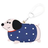 Simple baggage tag Dachshund Card Holder PU Leather Bag Charm Leather Dog Pendant Korean Style Multifunction card sleeve Unisex