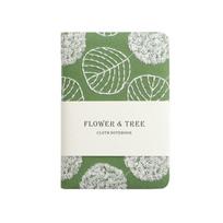 Compact Leaf Hand Ledger Stylish Pocket Book Portable Embroidered Notebook  School žalia