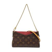 [Naudotas] Pallas Cluch Classic Monogram Drobės Odos Grandinėlės Rankinė - Geros būklės #1M1Z64B ONE SIZE brown