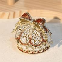 Desktop Design Crown Jewelry Box Light Luxury Ring Holder Enamel Color Crown  Birthday Gift kava