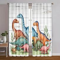 2 vnt., Prabangios užuolaidos retro dinozauras Patvarus poliesteris (be strypo) Išpardavimas Naudoti miegamojo, svetainės, biuro dekoravimui 60×150cm