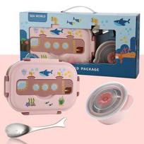 304 Stainless Steel Insulated Lunch Box 3 Compartment Lunch Box Leakproof Lunch Box  For Office rožinė
