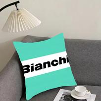 Luxury B-Bianchi Logo Cushion Cover Elegant Comfort Pillowcase Sofa Bed Double-Sided Printed Invisible Zipper Home Decor Peach skin 18*18(CM)-1Pcs