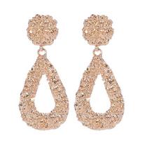 Bohemia Lady's Geometric Emboss Hollow Teardrop Dangle Stud Ear Beauty Fashion Decor auksinė