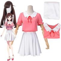Anime Kanojo Okarishimasu Nuomojama mergina Mizuhara Ichinose Chizuru Chizuru Cosplay Perukas Viršus Sijonas Apranga Helovino Kostiumai L-(Costume+Wig)
