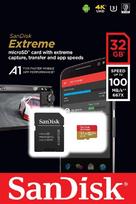 SanDisk atm. korta microSDHC 32GB Extreme 100MB/s A1 V30 su adapt.
