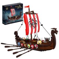 Vikingų Ilgvalė Drakono Valties Plytos Vikingų Laivas Plaukiojantis Piratų Laivas Žaislinės Plytos Vaikų Gimtadienio Dovana