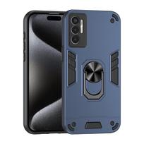 Luxury Armor Shockproof Phone Case For Tecno Pova 3 4 Pro Pova 5 Pro For Tecno Pova 6 Pro Car Magnetic Ring Holder Back Cover For Tecno Pova 3 mėlyna