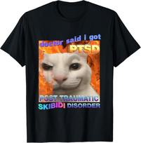 Doctor Said I Got PTSD Skibidi Disorder Meme Cat Weird Funny  unisex T-Shirt 3XL