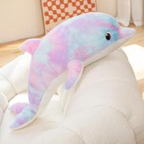 Spalvingas delfino lėlės pliušinis žaislas Akvariumas Didelė delfino lėlė Mergaitė mieganti raminanti skudurinė lėlė 50cm（0.25kg）