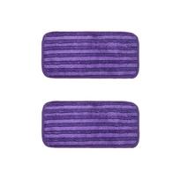 2 pieces Washable Microfiber Mop Cloth Multi-Purpose Absorbent Mop Head Replacements Wet Dry Cleaning Reusable Mop Pads violetinė