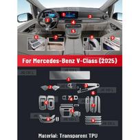 Skirta Mercedes Benz V klasės 2025 m. Apsauganti nuo įbrėžimų Automobilio Interjero Centrinės Konsolės Media Prietaisų Skydelio Navigacijos TPU Apsauginė Plėvelė Left rudder driving