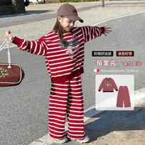 TuTu Xiaoxiang Girls' Striped Sweatshirt & Pants Set 120