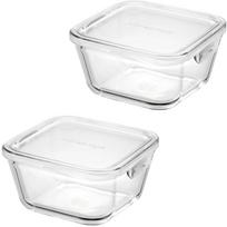 Iwaki Glass Storage Microwave and Oven Set of Urban Pack Gratin Bakeware Heat-Resistant Containers, Safe, Deep, 2, Clear, & Range, F3247HM2UC, Dish, balta