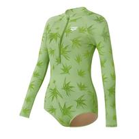 Arena Women's Long-Sleeve Athletic One-Piece Swimsuit XL žalia