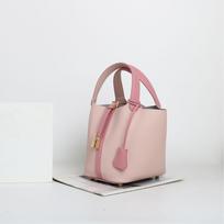 Togo First Layer Cowhide Spliced Vegetable Basket 2025 New Fashion Soft Bucket Bag With Handle Handbag 13cm