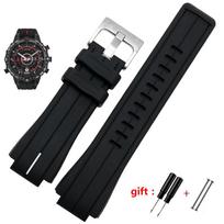 didelio kiekio guminė laikrodžio apyrankė timex WATCHT2N720 T2N721 TW2T76300 juoda Neperšlampama silikoninė sportinė apyrankė 24*16mm 24-16mm black