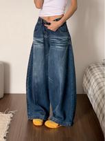 Women's Autumn Curved Blade Wide-Leg Jeans L