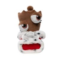 Cirko pliušinis žaislas Animacinio personažo minkštas žaislas su karūna ir apsiaustu 21 cm Švelni fantazijos gyvūno lėlė Gimtadienio dovana vaikams, gerbėjams 1pc tamsiai ruda spalva