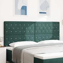 LED Headboard with LED Light Strips Dark Green 200 cm Velvet