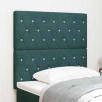 LED Headboard with LED Light Strips Dark Green 100 cm Velvet