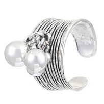 Simple Retro Texture Sense Ring Multiple Balls Pendant Opening Adjustable Index Finger Rings for Women Jewellery Accessory Gifts resizable