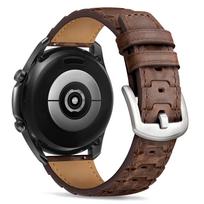 Leather Strap for Samsung Galaxy Watch 3 45mm/46mm/Gear S3 Frontier/Classic 22mm Leather Sport Replacement Strap Unisex 22MM tamsi chaki spalva