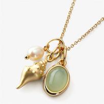 Dongling Jade Shell Conch Necklace Vintage Elegant Heavy Industry Instagram French Style Necklace Gold Plated auksinė