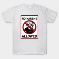 Asian Size Men Black Print T-shirt No Karens Allowed No-Cut Print Cotton Tshirt S balta