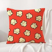 Classic Popcorn Cushion Cover Natural Linen Organic Fabric Double-Sided Printing Sofa Home Decor Gift Pillow Cover Peach skin 18*18(CM)-1Pcs