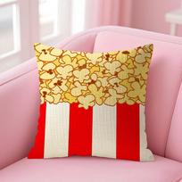 Classic Popcorn Pattern Cushion Cover Comfort Sofa Bed Silky Elegant Invisible Zipper Decorative Holiday Gifts Peach skin 18*18(CM)-1Pcs