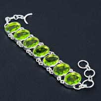 Peridoto brangakmenio apyrankė, 925 prabos sidabro papuošalų apyrankė, peridoto brangakmenio papuošalų apyrankė moterims, peridoto apyrankės dovanos jai 8 žalia