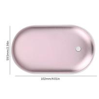 2 viename mini rankų šildytuvas, nešiojamas, įkraunamas USB, kišeninis rankų šildytuvas, akmenukas, 5000 mAh didelės talpos, dvipusis greitas šildymas rožinė