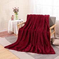 350g triušio kailio dryžuotas flanelinis koralinis fleece miego antklodė 45*65cm naked blanket vyno raudonos spalvos