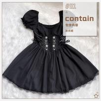 Halloween dark little black dress goth tutu goth nightclub bar lead dancing babe costume S