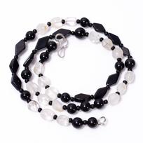 Natural Black Onyx Crystal Mix Shape Gemstone Smooth Beads Necklace 7-13 mm 18  UB-8652